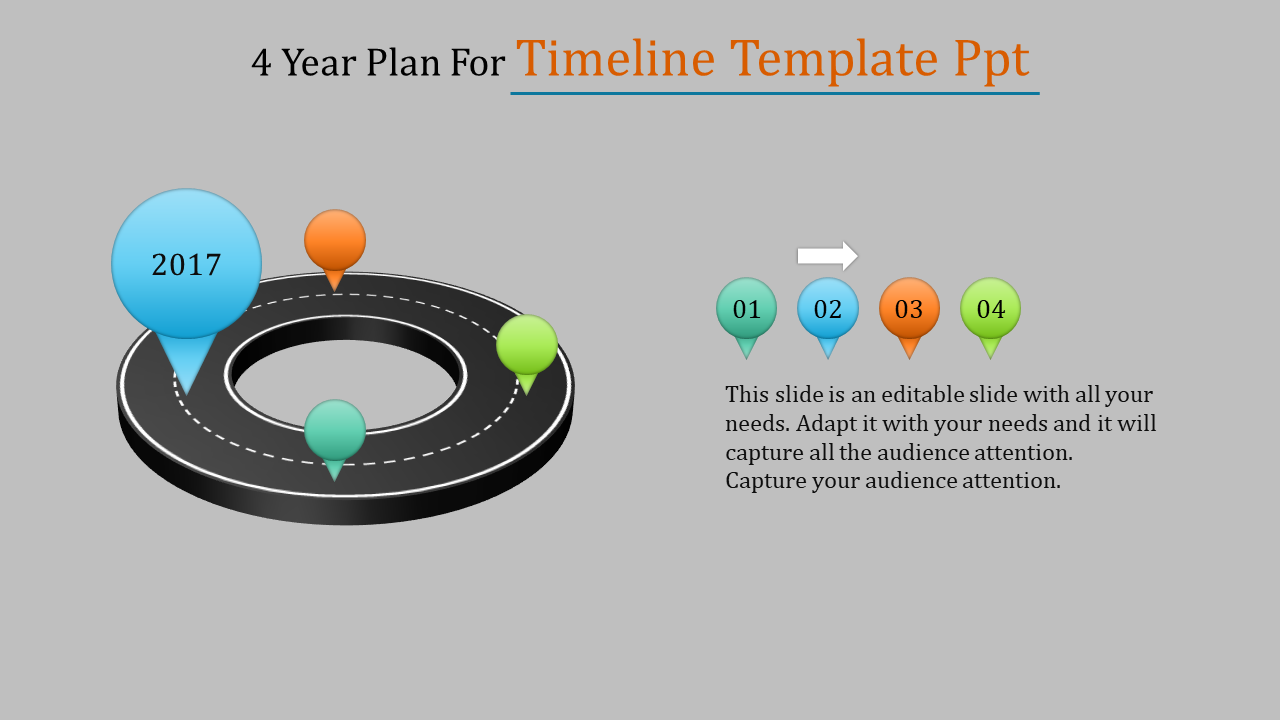 Affordable Timeline Template PPT Slide Design-Four Node